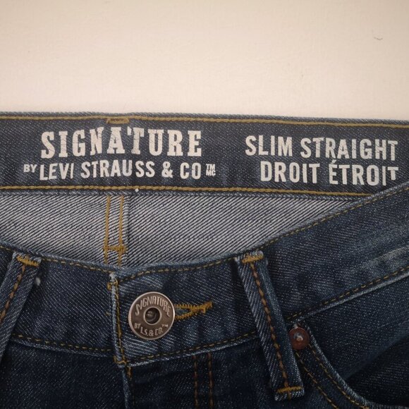 Signature by Levi Strauss & Co. Men's Slim Straight Size 32/30 Medium Wash Jeans - Picture 3 of 12